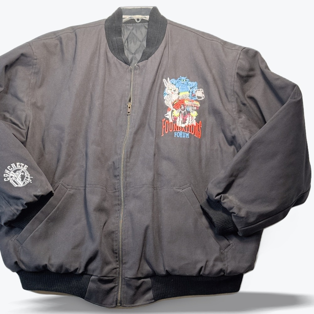 Heavy Bomber Jacket Canvas Insulated Workwear Embroidered Rare Promo USA XXXL